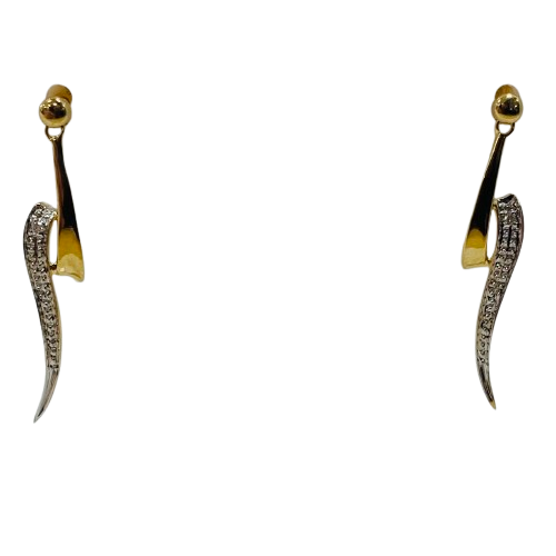 Boucles d'oreilles en or jaune 18 carats avec zirconiums