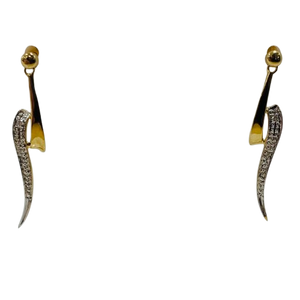 Boucles d'oreilles en or jaune 18 carats avec zirconiums