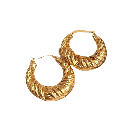 Boucles d'oreilles créoles en or jaune 18K