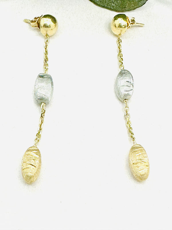 Boucles d'Oreille 2 Ors Pendantes
