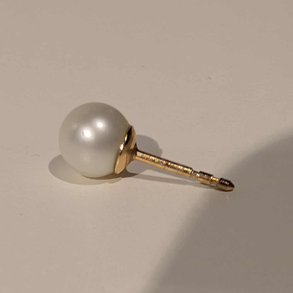 Boucles d'Oreille Or avec Perles Blanches