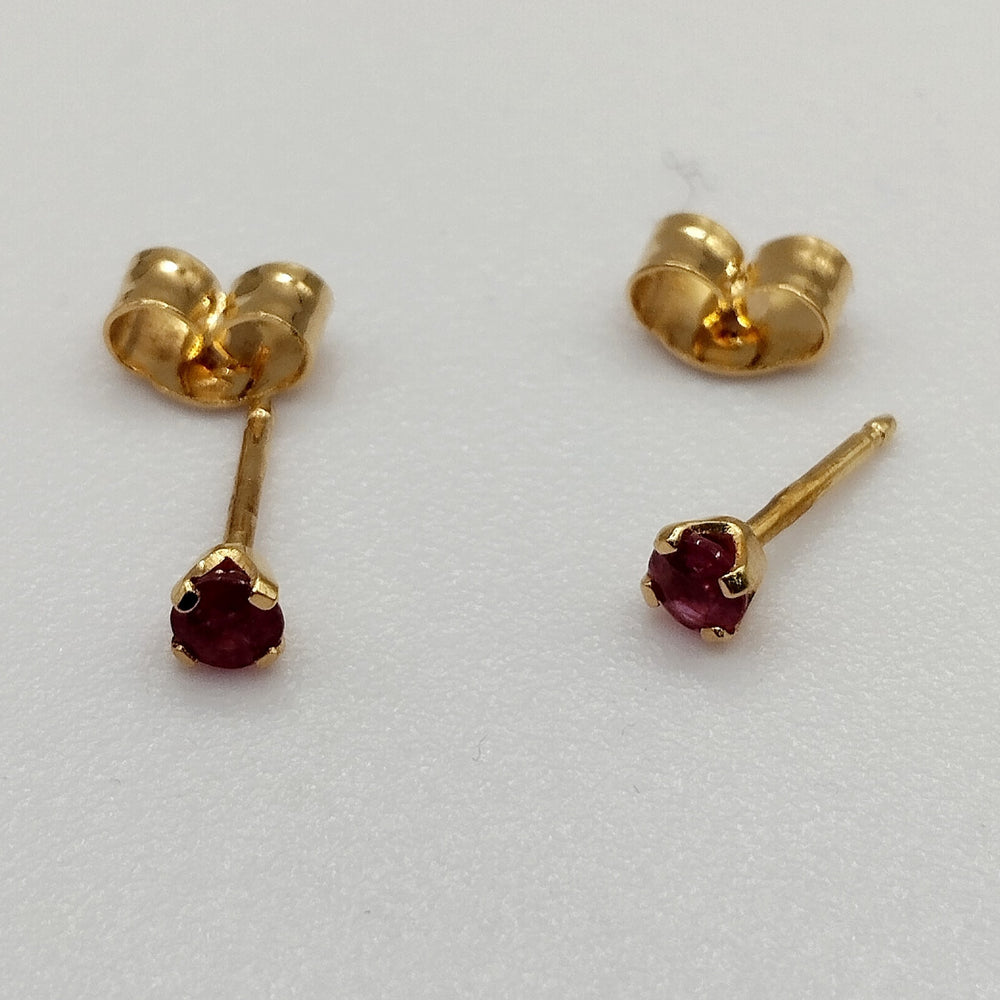Boucles d'Oreille Puce avec Pierres Rouges