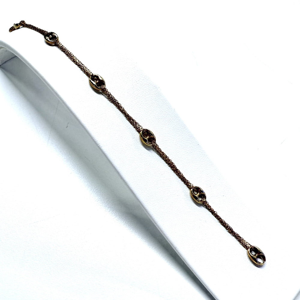 Bracelet Or Maille Grain de Café