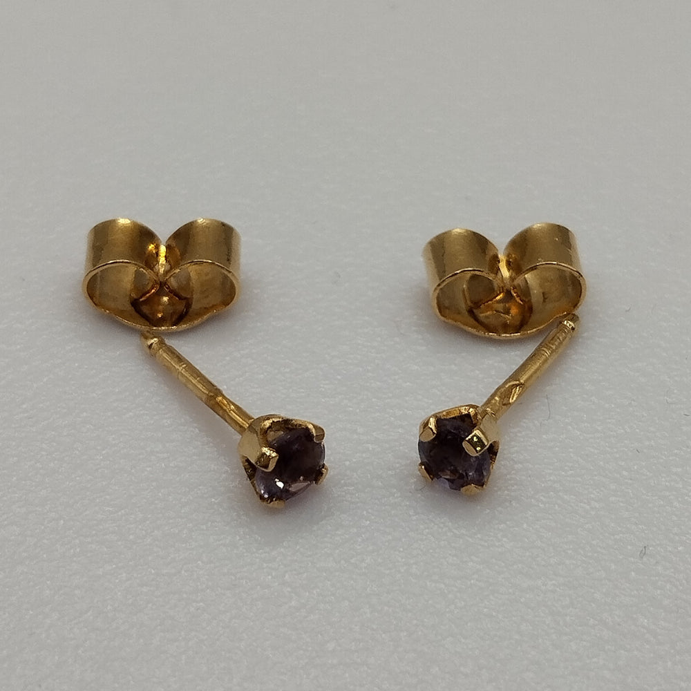 Boucles d'Oreille Puce avec Pierres Rouges