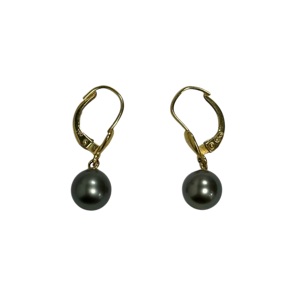 Boucles d'Oreille Or avec Perles Grises