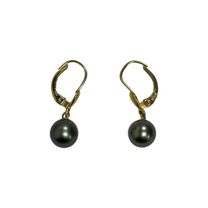 Boucles d'Oreille Or avec Perles Grises