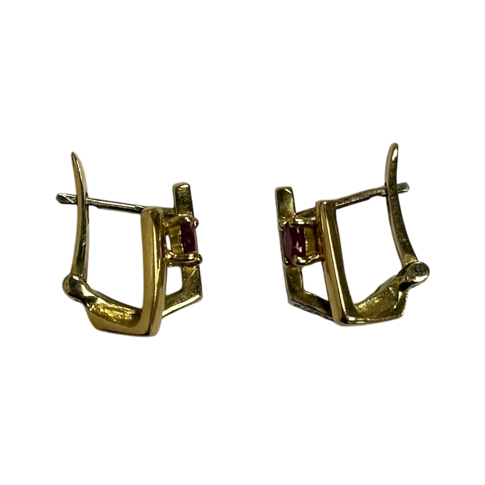 Boucles d'Oreille Or avec Rubis et Diamants