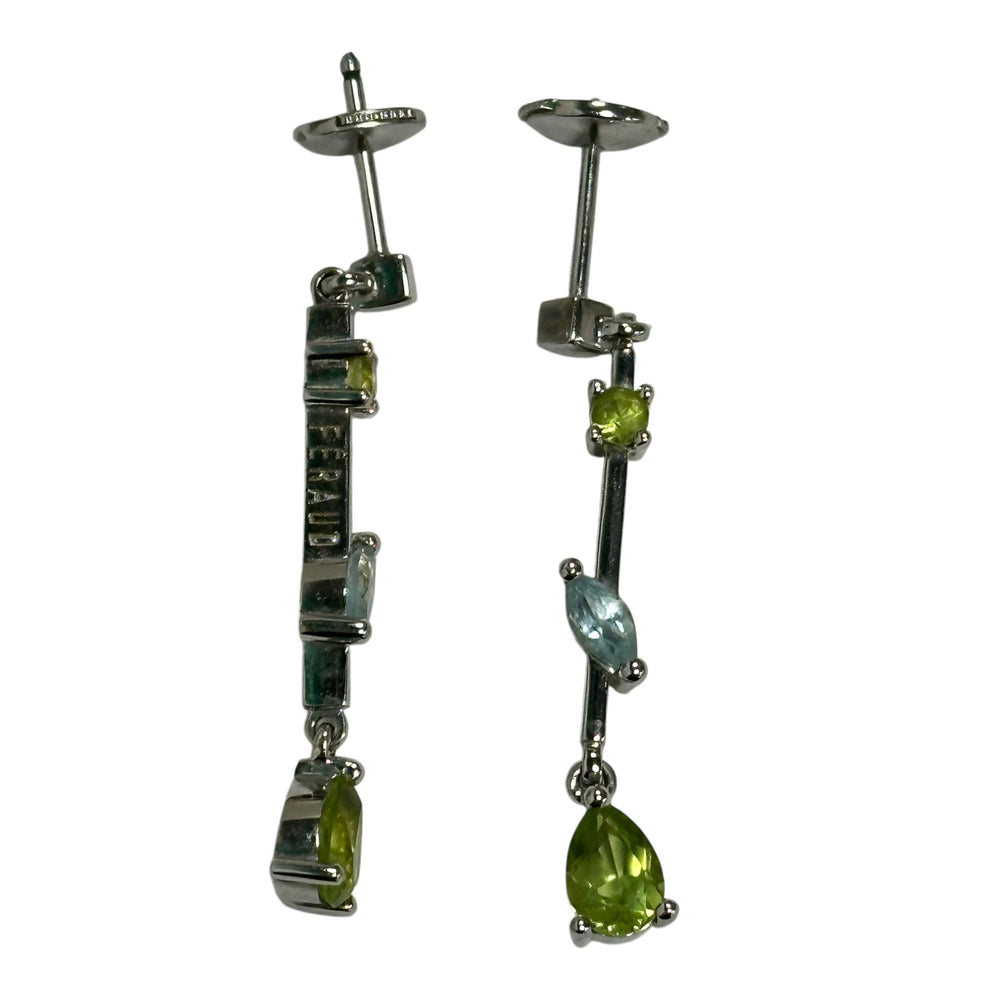 Boucles d'Oreille Or avec Pierres Colorées