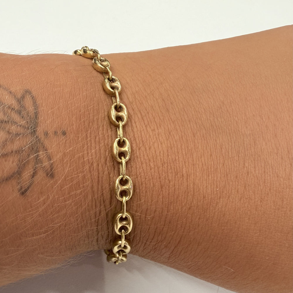 Bracelet Or Maille Grain de Café