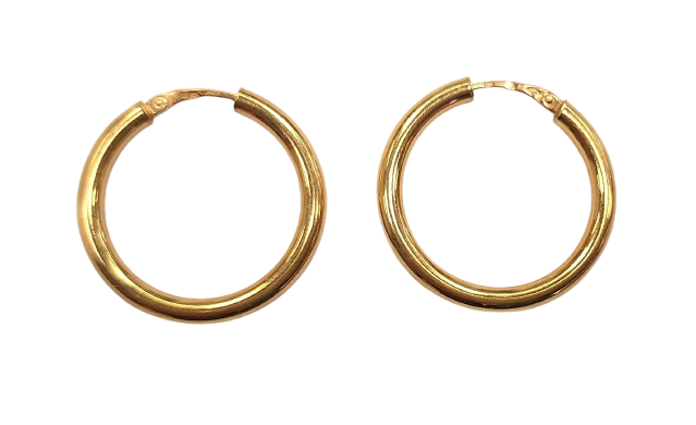 Boucles d'oreilles Créole Or jaune 18K dormeuses