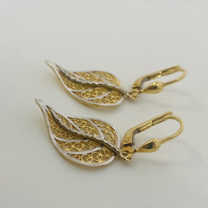 Boucles d'oreilles feuilles 2 ors