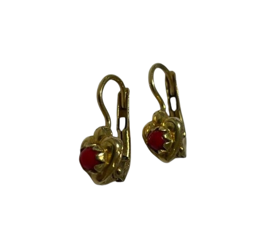 Boucles d'oreilles dormeuses en or jaune 18k 1.98 Grs