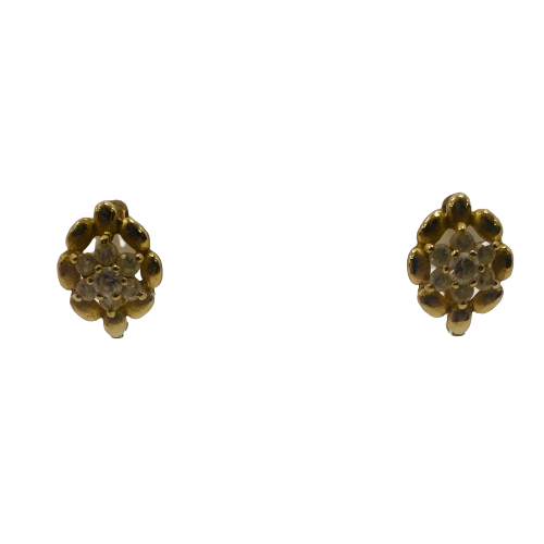 Boucles d'oreilles en or jaune avec oxydes