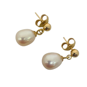 Boucles d'oreilles en Or Jaune 18K avec Perles