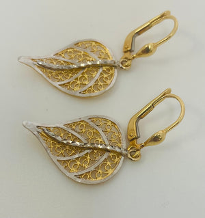 Boucles d'oreilles feuilles 2 ors