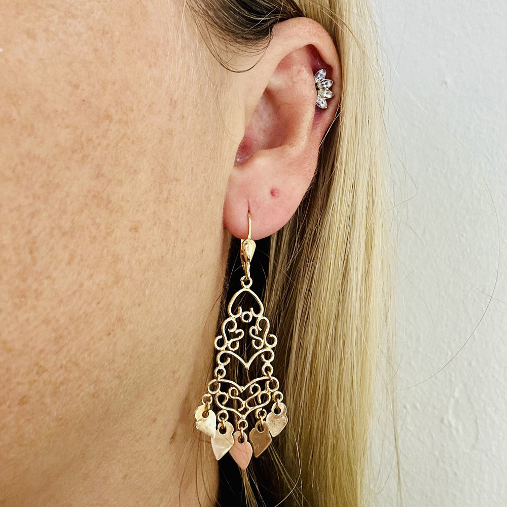 Boucles d'oreilles or pendantes