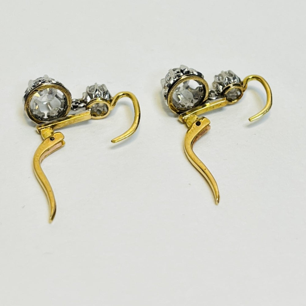 Boucles d'oreilles 2 ors avec diamants