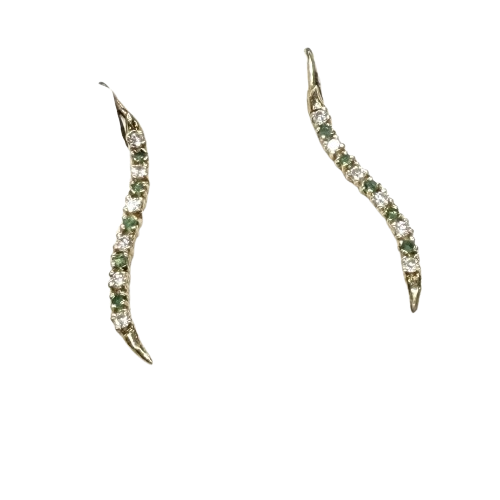 Boucles d'oreilles avec oxydes et émeraudes