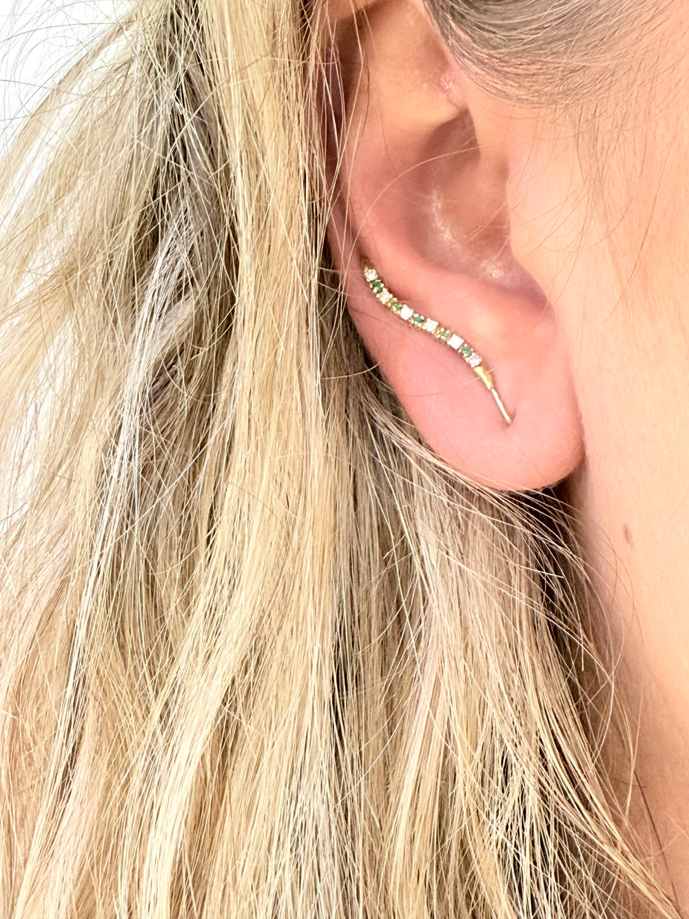 Boucles d'oreilles avec oxydes et émeraudes