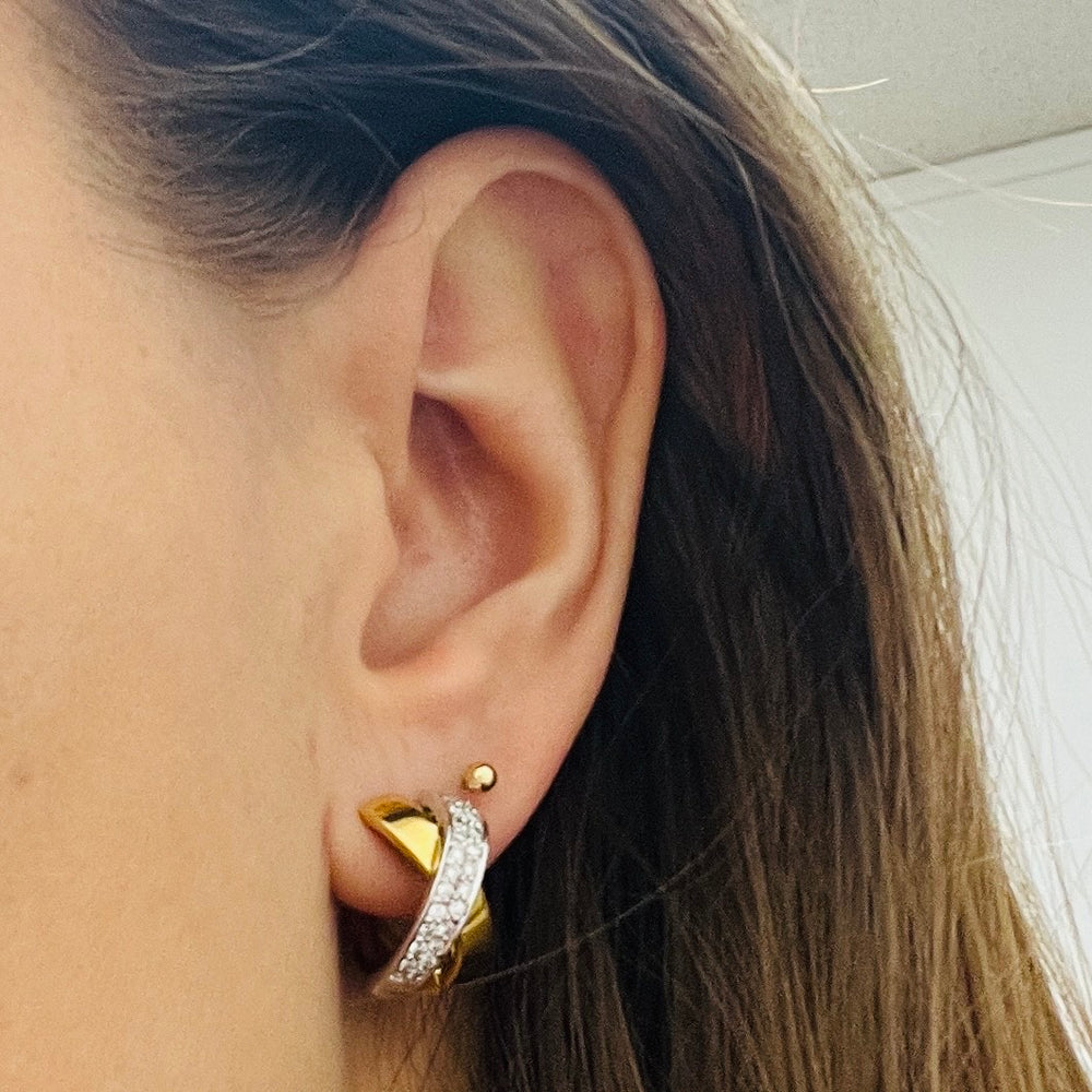 Boucles 2 ors avec diamants