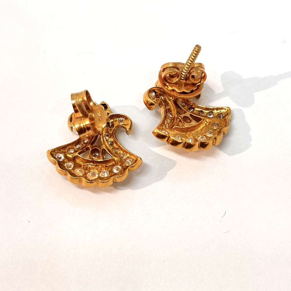 Boucles d'oreilles Or Jaune avec oxydes