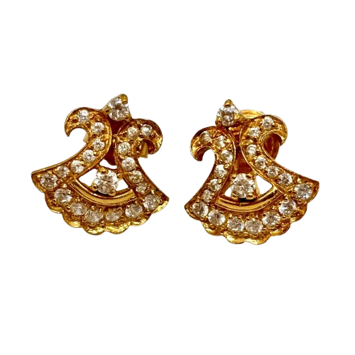 Boucles d'oreilles Or Jaune avec oxydes