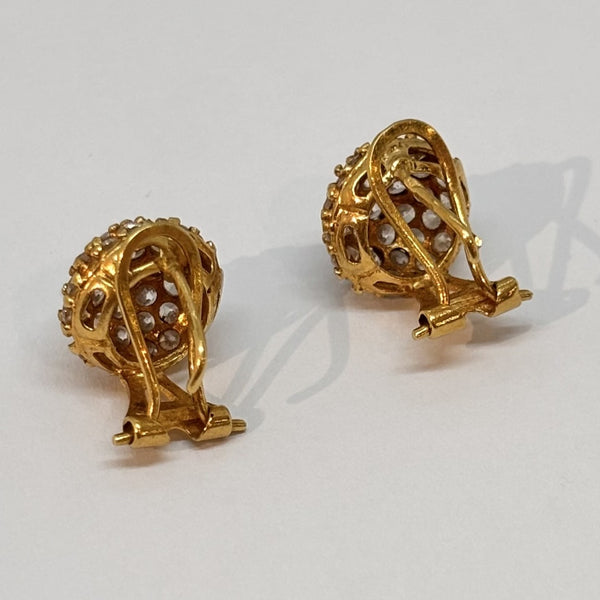 Boucles d'oreilles clips Or avec Zirconium
