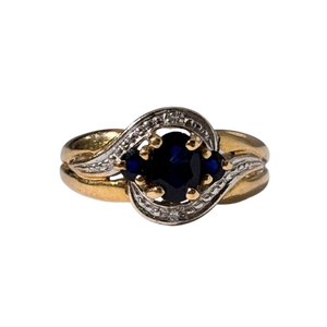 Bague en Or Jaune avec Saphir