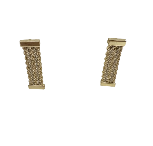 Boucles d'oreilles pendantes en Or tressé 18k