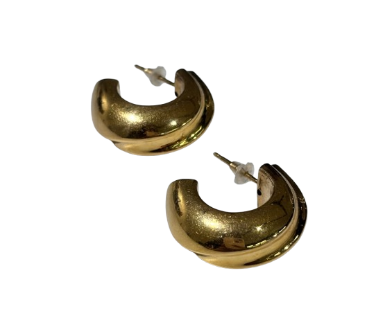 Boucles d'oreilles en Or Jaune 750 avec Poussettes