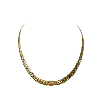 Collier Ras du Cou Or Jaune Maille Haricot 18k
