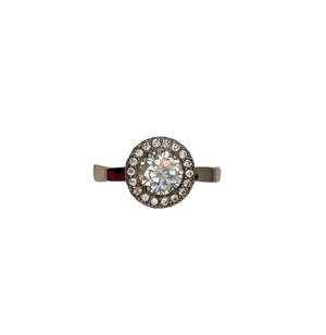 Bague Or blanc avec Oxyde de Zirconium T58