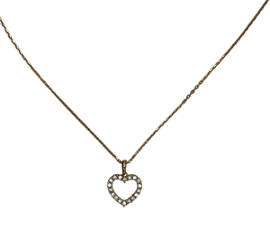 Collier Princesse en Or Jaune 18K avec Pendentif Cœur
