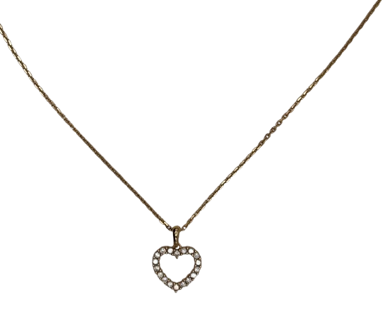 Collier Princesse en Or Jaune 18K avec Pendentif Cœur