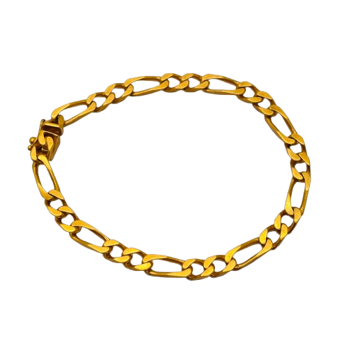Bracelet gourmette en or jaune 18K 15.30 Grs