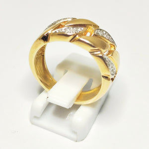 Bague Jonc Or Jaune 18K Certifié Diamants – 8.92 Grs