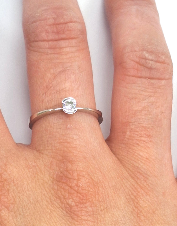Solitaire en or blanc 18 carats avec diamant 0.15 carats - 1.84 Grs