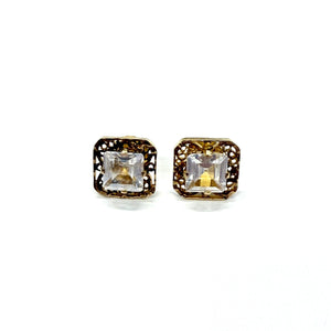 Boucles d'oreilles en or jaune et zirconium 18k