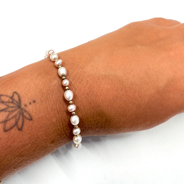 Bracelet Perle Or Jaune 18k - 4.60 Grs