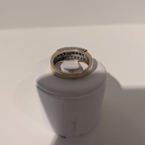 Bague Baguette en Or Jaune avec 28 Diamants - T 60