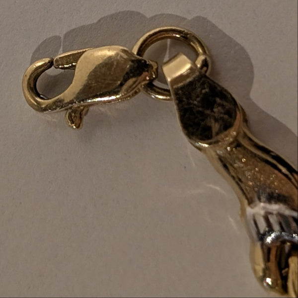 Bracelet Maillon Fantaisie Or Jaune et Blanc 18 K - 5,81 g