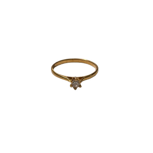 Solitaire en or jaune 18 carats avec Oxyde de Zirconium - T 55