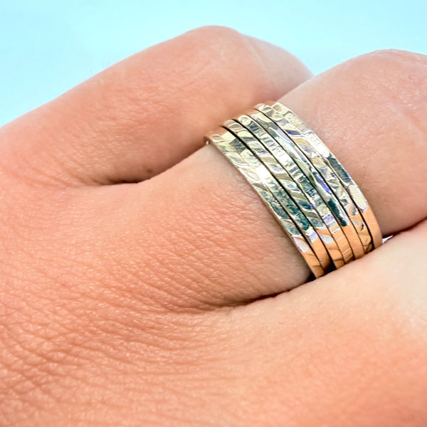 Bague semainier en or jaune 18K-taille 52