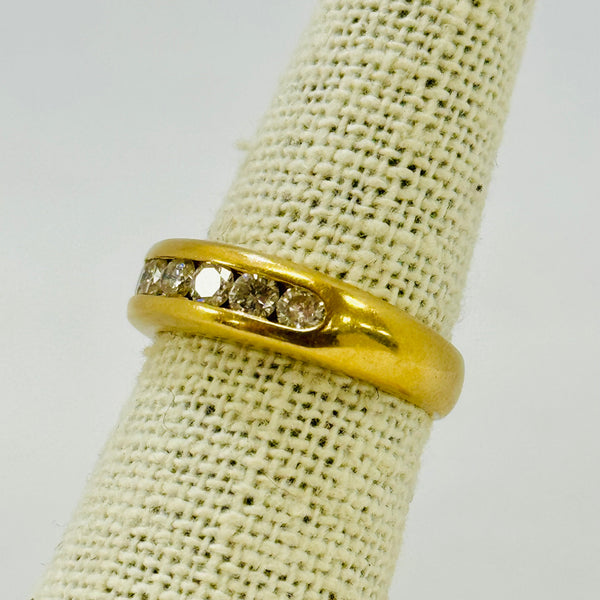 Bague Demi Tour en Or Jaune 18K - T 51