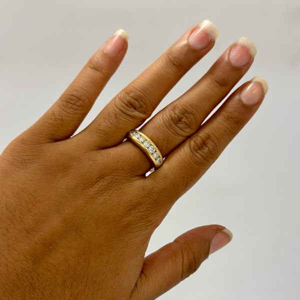 Bague Demi Tour en Or Jaune 18K - T 51