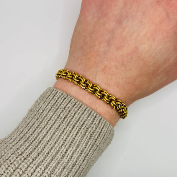 Bracelet Maillon Torsadé Or Jaune 18K Lg20cm