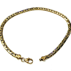 Bracelet Maille Haricot en Or Jaune 18k - 4.18g