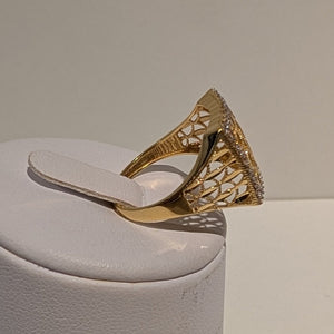 Bague Tank Or Jaune 18 K - 3,55 g- Taille 58