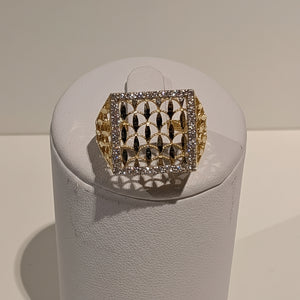 Bague Tank Or Jaune 18 K - 3,55 g- Taille 58