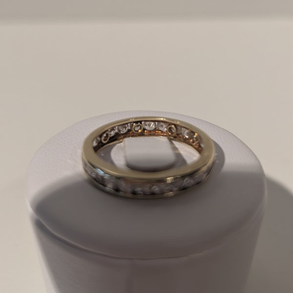 Bague tour complet en or jaune avec oxydes de zirconium  14K - T 58